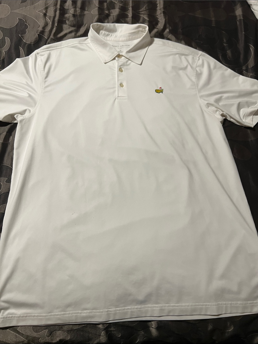 Augusta National Men’s White Polo Shirt Master’s Logo Short Sleeve Stretch XL
